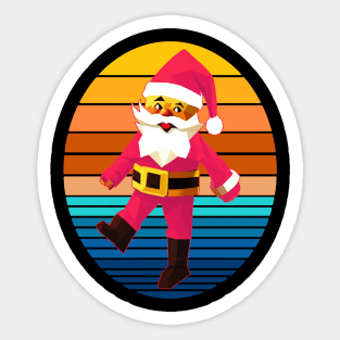 Retro Vintage Pink Santa Claus Sticker